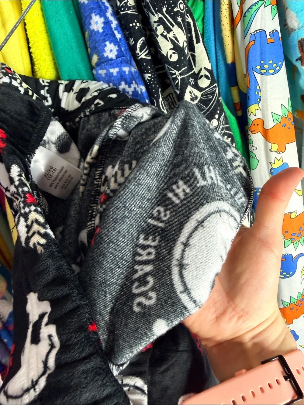 Disney Black and Red Jack Skellington Fleece Pajama Pants - Picture 5 of 5